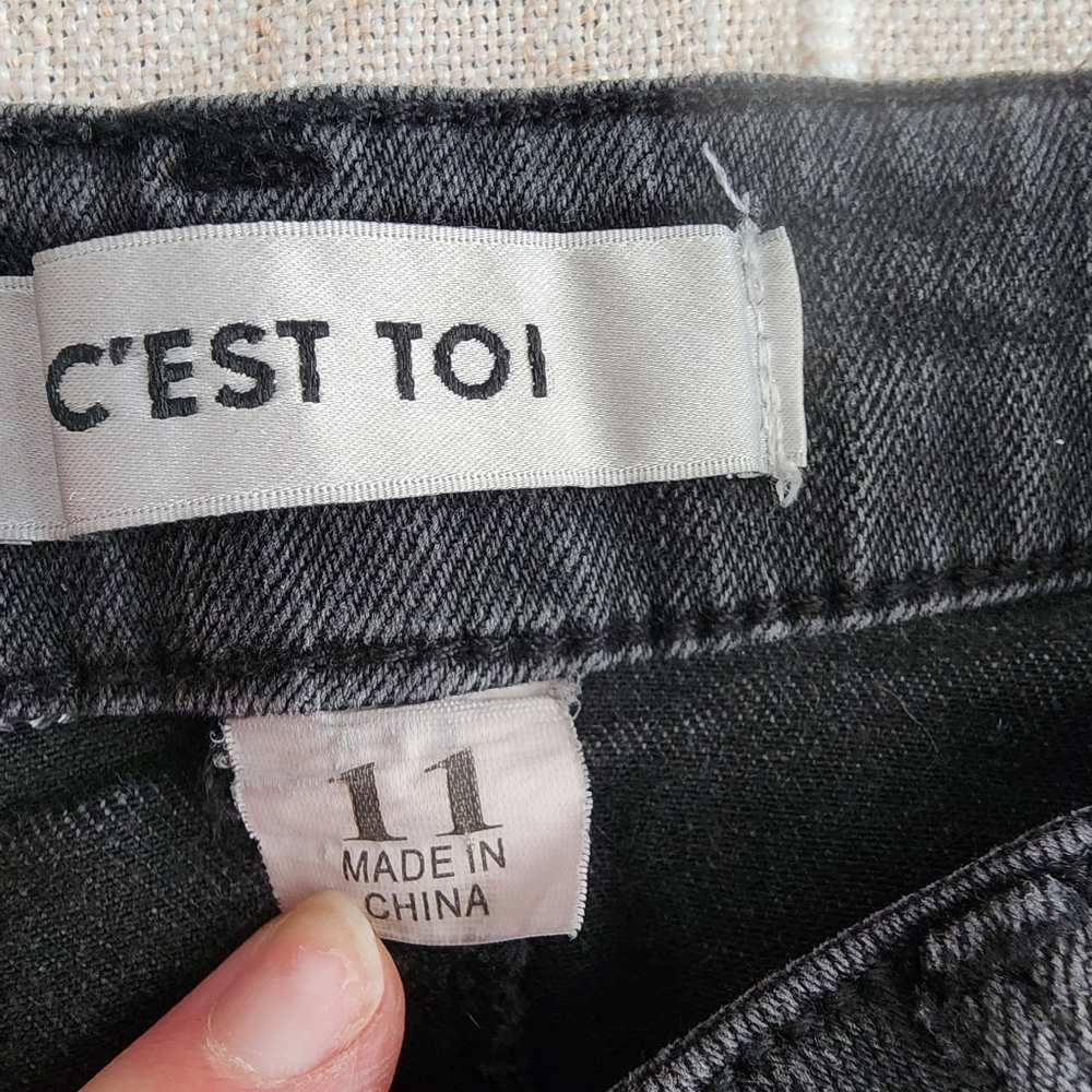C’est Toi Women’s Jeans – Size 11 (26” Waist, Inseam 29”) Black Skinny - Picture 2 of 5